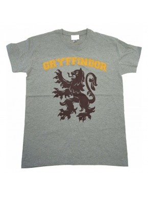 T-shirt gris Gryffindor Harry Potter avec emblème et texte