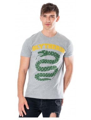 T-shirt gris Harry Potter avec logo Serpentard