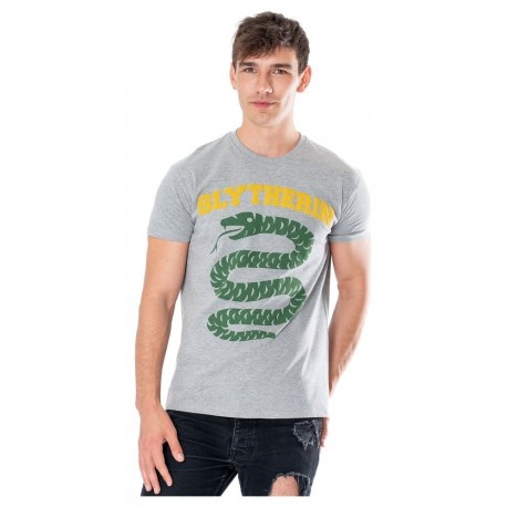 T-shirt gris Harry Potter avec logo Serpentard