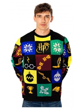 Pull de Noël Harry Potter design patchwork