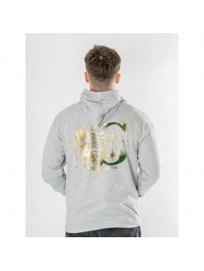 Sweat gris de Serpentard avec capuche et design zodiacal de Harry Potter
