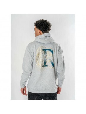 Sudadera gris Ravenclaw Zodiac con diseño dorado y azul