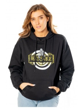 Sweat à capuche noir Beetlejuice avec logo jaune