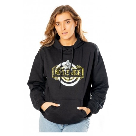 Sweat à capuche noir Beetlejuice avec logo jaune