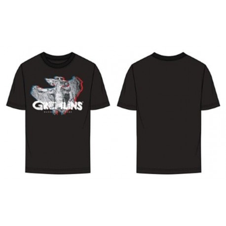Camiseta preta Gremlins, design flasher