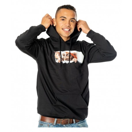 Sweat noir Gremlins avec capuche et design Gizmo