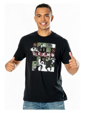 Camiseta negra de Gremlins con diseño de Gizmo