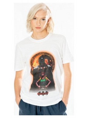 T-shirt blanc avec design anime de Batman