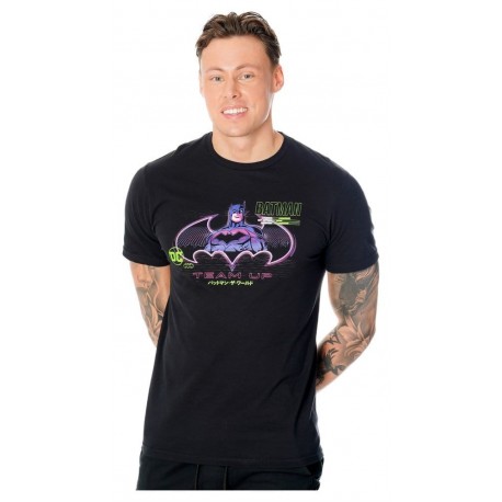 T-Shirt noir Batman Anime Matrix Grid