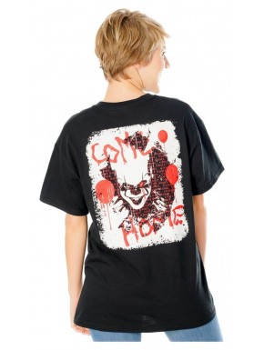 T-shirt noir Ça avec design de Pennywise