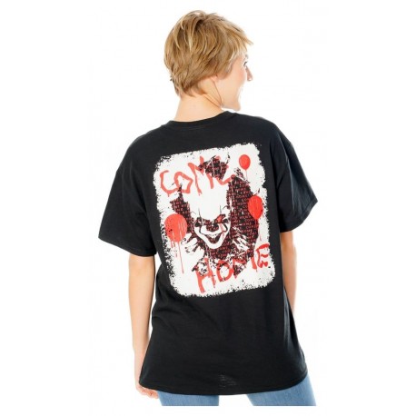 T-shirt noir Ça avec design de Pennywise
