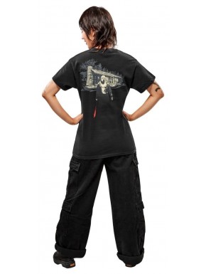 T-shirt noir de Vendredi 13 avec design Camp Crystal Lake
