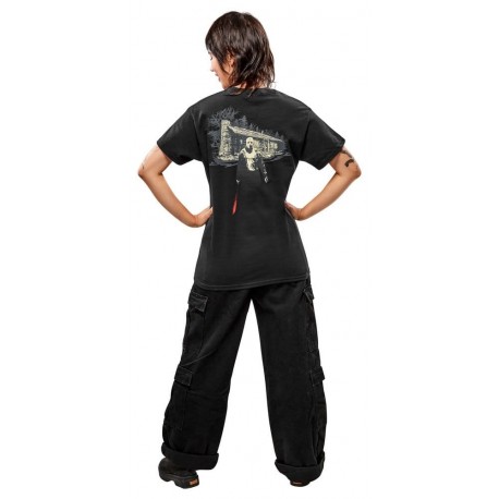 T-shirt noir de Vendredi 13 avec design Camp Crystal Lake