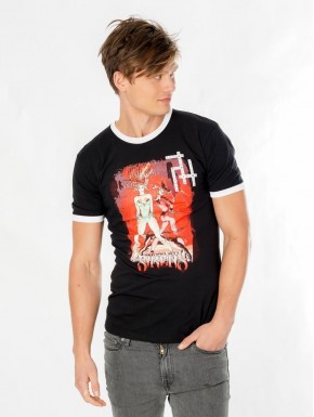 T-shirt noir Gotham City Sirens avec impression rouge