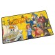 Tapis de jeu One Piece avec personnages et fond jaune