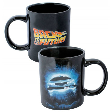 Cup Back to the Future Logo and Delorean