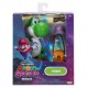 Figurine Yoshi avec casquette, lunettes et sac à dos de Super Mario