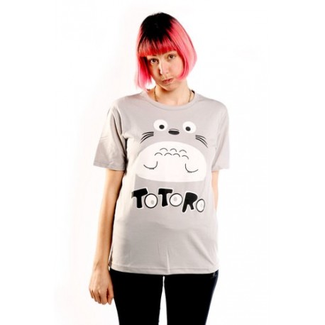 Camiseta Totoro manga corta gris chica