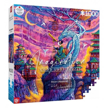 Puzzle de 1000 peças Roch Urbaniak com dragão e céu estrelado