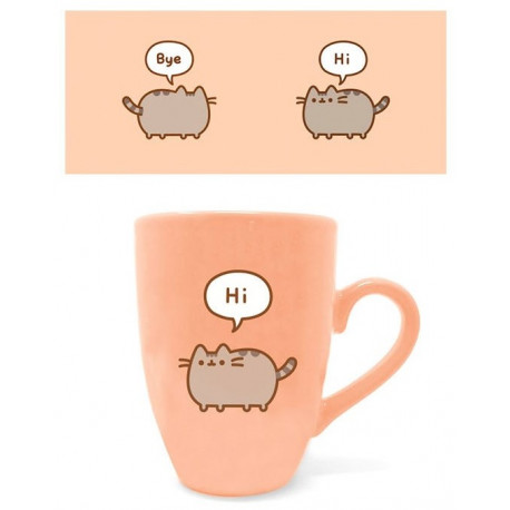 Mug Pusheen disant bonjour