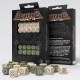 Pack de dados Fortress Compact D6 en beige y oliva