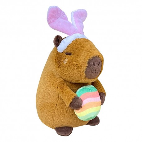 Peluche Capybara 25 cm com orelhas e ovo colorido