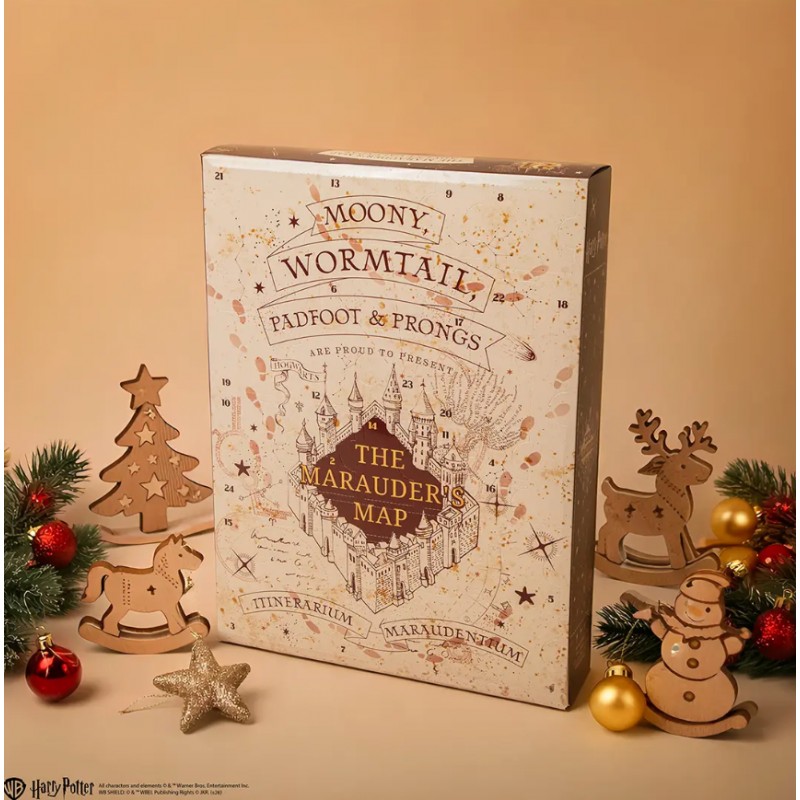 Cinereplicas – Calendrier De L’Avent Harry Potter – Carte Du Maraudeur – 24 Cadeaux Magiques Sous Licence Officielle
