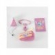 Conjunto de aniversário rosa Stitch para animais