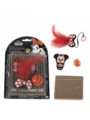 Jouets pour chat Minnie Mouse avec grattoir et plumes