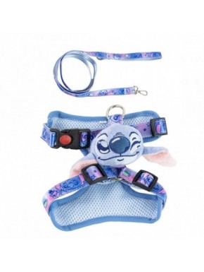 Conjunto de arnês e trela com design de Stitch em poliéster