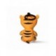 Chaveiro Tigger em poliéster laranja com clip