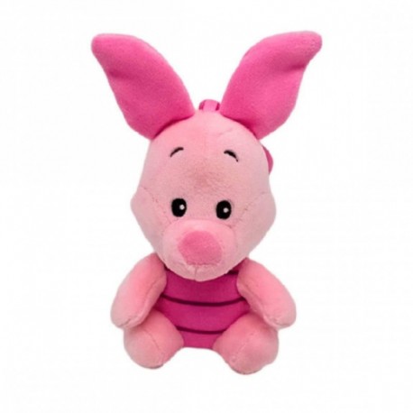 Porte-clés Porcinet peluche rose avec anneau