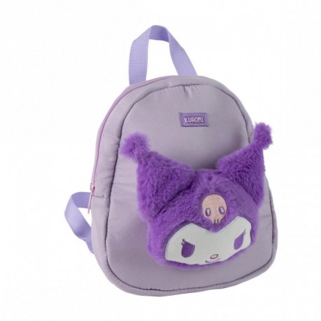 Sac à dos maternelle violet avec peluche Kuromi