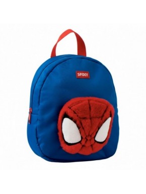 Sac à dos de crèche bleu Spidey avec design en peluche rouge