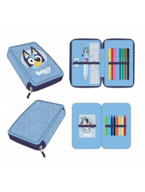 Estojo com design Bluey, dois compartimentos, 100% poliéster