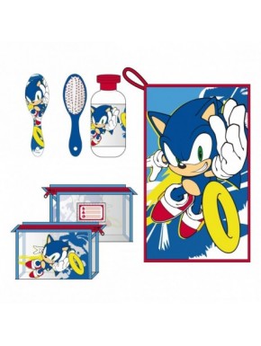Nécessaire de voyage bleu Sonic avec accessoires