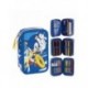 Estuche azul de Sonic con accesorios escolares