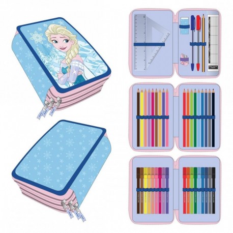 Trousse bleue de Frozen avec accessoires scolaires