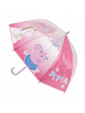 Parapluie rose clair Peppa Pig avec licorne