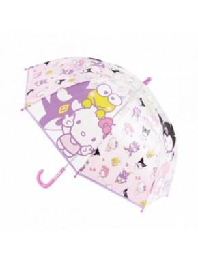 Parapluie manuel rose Hello Kitty avec illustrations