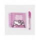 Conjunto de papelaria Hello Kitty rosa com estojo de pelúcia