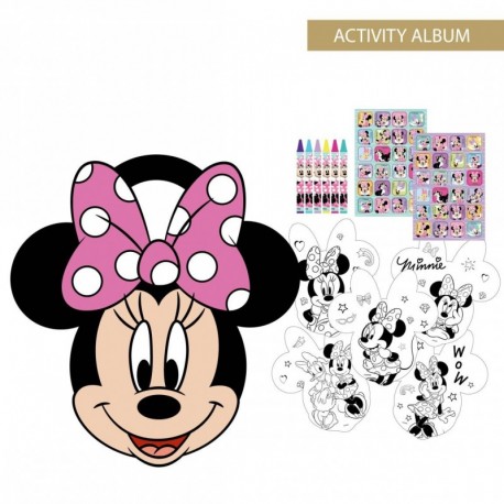 Album d'activités à colorier de Minnie avec crayons et autocollants