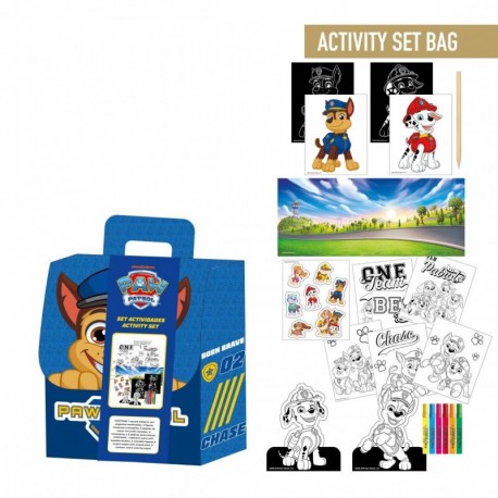 Mochila azul coloreável com conjunto de atividades Patrulha Canina
