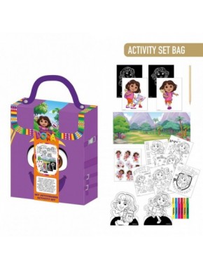 Set d'activités colorables de Dora l'Exploratrice dans un sac à dos violet