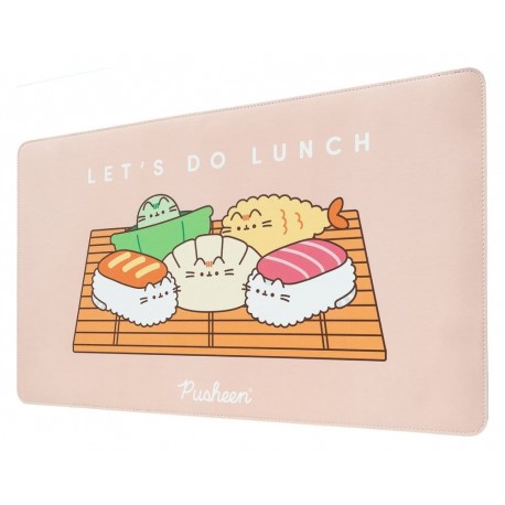 Mouse pad Pusheen 35 x 60 cm com design de sushi