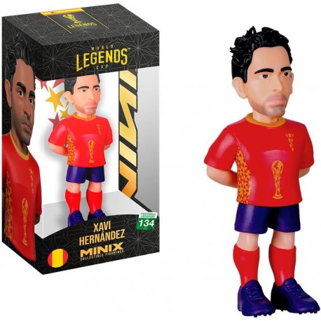 Figurine Minix de Xavi Hernández avec maillot rouge Espagne
