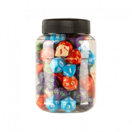Tarro de 80 dados de colores para RPG