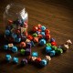 Tarro de 80 dados de colores para RPG