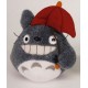 Peluche Totoro de 15 cm avec parapluie rouge