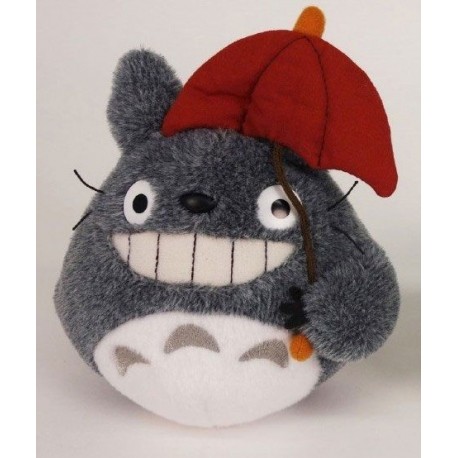Peluche Totoro de 15 cm avec parapluie rouge